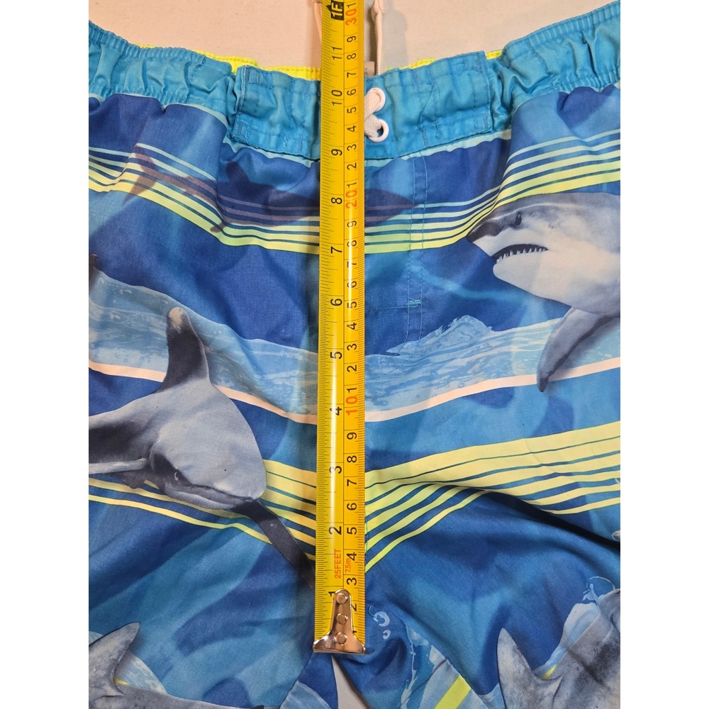 Ocean Pacific Boys Shark Print Swim Trunks Blue Cyan Size L 10-12 OB27712C - Picture 6 of 10